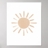 Waterverf Zon Geslacht Neutral Nursery Poster (Voorkant)