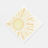 Waterverf Zon Oranje Gele Stippen Zomer Servet (Hoek)