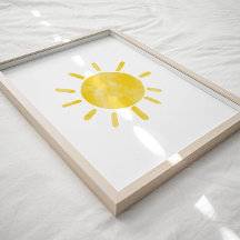 Waterverf zon poster