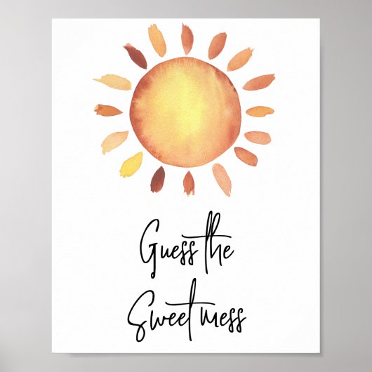 Waterverf zon - Raad de zoete rommel Poster (Voorkant)