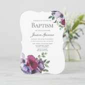 Waterverf zonder handgemeen Floral Baptisme uitnod Kaart (Staand voorkant)
