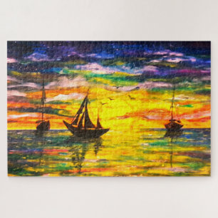 Waterverf - zondstaarten - kunst - legpuzzel