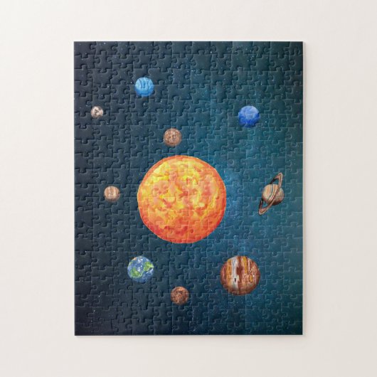 Waterverf zonne-energie legpuzzel (Verticaal)