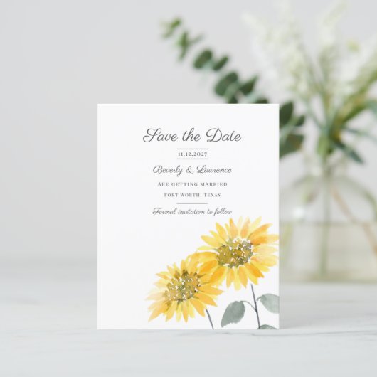 Waterverf Zonnebloem (Staand voorkant)