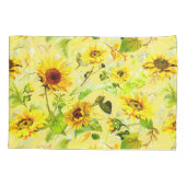 Waterverf Zonnebloem 2 Kussensloop (Achterkant)