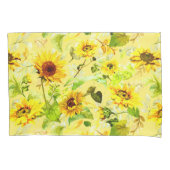 Waterverf Zonnebloem 2 Kussensloop (Voorkant)