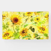 Waterverf Zonnebloem 2 Spandoek (Horizontaal)