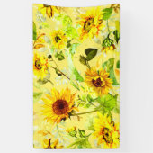 Waterverf Zonnebloem 2 Spandoek (Verticaal)