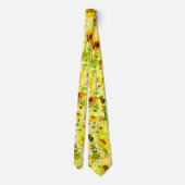 Waterverf Zonnebloem 2 Stropdas (Achterkant)