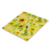 Waterverf Zonnebloem 2 Tegeltje (Zijkant)