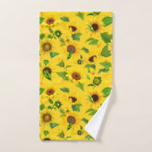Waterverf Zonnebloem 3 Bad Handdoek (Handdoek)