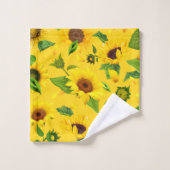 Waterverf Zonnebloem 3 Bad Handdoek (Wasdoekje)