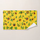 Waterverf Zonnebloem 3 Bad Handdoek (Handdoek)