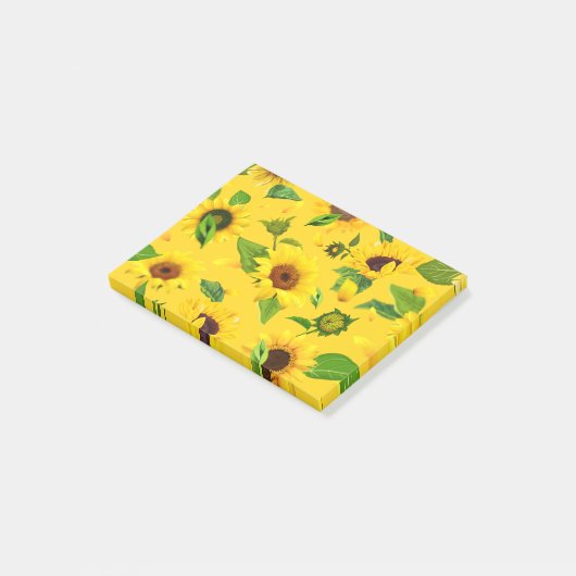 Waterverf Zonnebloem 3 Post-it® Notes (Schuin)