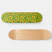 Waterverf Zonnebloem 4 Persoonlijk Skateboard (Horizontaal)