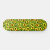 Waterverf Zonnebloem 4 Persoonlijk Skateboard (Horizontaal)
