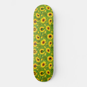 Waterverf Zonnebloem 4 Persoonlijk Skateboard