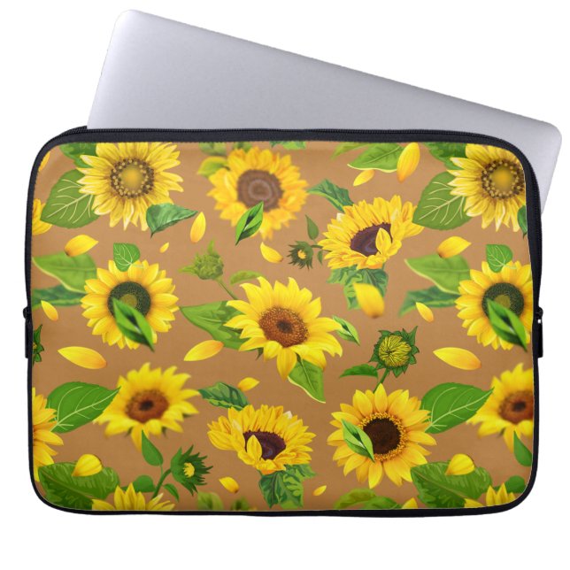 Waterverf Zonnebloem 5 Laptop Sleeve (Voorkant)