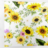 Waterverf Zonnebloem 7 Drieluik Kaart (Binnenzijde eerst)
