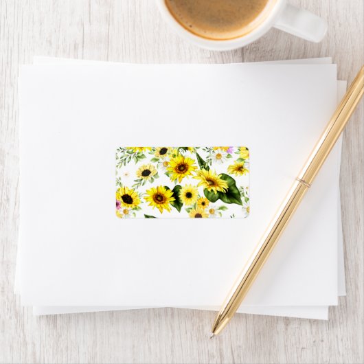 Waterverf Zonnebloem 7 Etiket (Insitu)