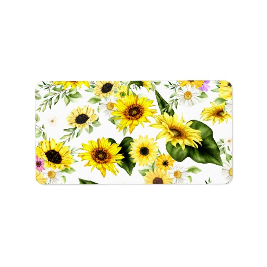 Waterverf Zonnebloem 7 Etiket (Voorkant)