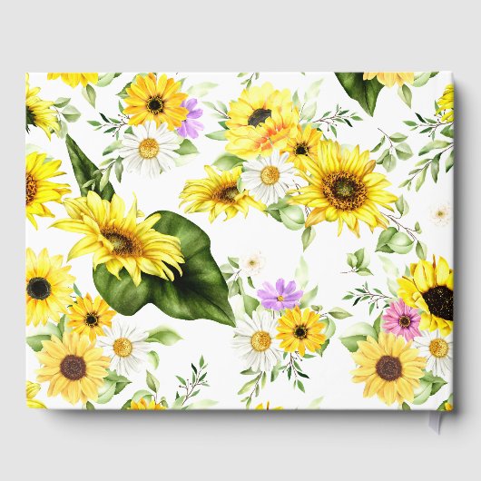 Waterverf Zonnebloem 7 Gastenboek (Achterkant)