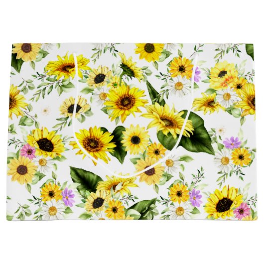 Waterverf Zonnebloem 7 Groot Cadeauzakje (Voorkant)