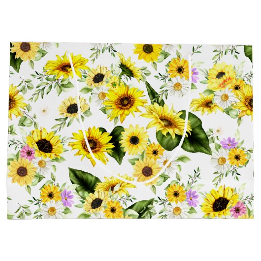 Waterverf Zonnebloem 7 Groot Cadeauzakje (Achterkant)