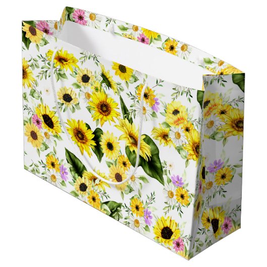 Waterverf Zonnebloem 7 Groot Cadeauzakje (Achterkant Gekanteld)