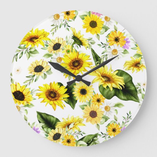 Waterverf Zonnebloem 7 Grote Klok (Voorkant)