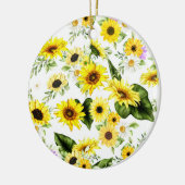 Waterverf Zonnebloem 7 Keramisch Ornament (Links)