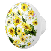 Waterverf Zonnebloem 7 Keramische Knop (Rechts)