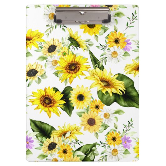 Waterverf Zonnebloem 7 Klembord (Voorkant)