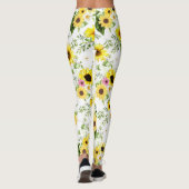 Waterverf Zonnebloem 7 Leggings (Achterkant)