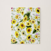 Waterverf Zonnebloem 7 Legpuzzel (Verticaal)