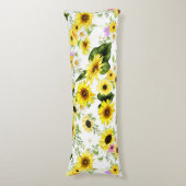 Waterverf Zonnebloem 7 Lichaamskussen (Voorkant Verticaal)