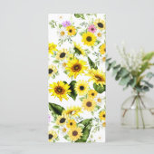 Waterverf Zonnebloem 7 Menu (Staand voorkant)