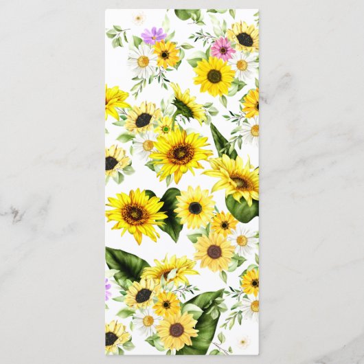 Waterverf Zonnebloem 7 Menu (Voorkant)