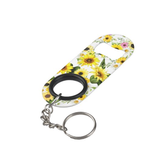 Waterverf Zonnebloem 7 Mini Flessenopener (Achterkant Gekanteld)