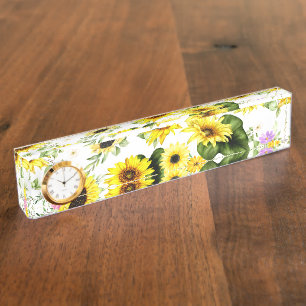 Waterverf Zonnebloem 7 Naambordje