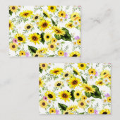 Waterverf Zonnebloem 7 Notitiekaartje (Voorkant / Achterkant)