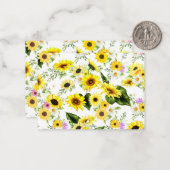 Waterverf Zonnebloem 7 Notitiekaartje (Voorkant / Achterkant in situ)