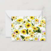 Waterverf Zonnebloem 7 Notitiekaartje (Achterkant)