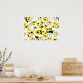 Waterverf Zonnebloem 7 Poster (Keuken)