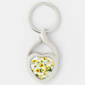 Waterverf Zonnebloem 7 Sleutelhanger (Voorkant)