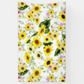 Waterverf Zonnebloem 7 Spandoek (Verticaal)