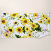 Waterverf Zonnebloem 7 Strandlaken (Voorkant)