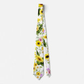 Waterverf Zonnebloem 7 Stropdas (Voorkant)