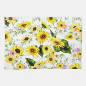 Waterverf Zonnebloem 7 Theedoek (Horizontaal)