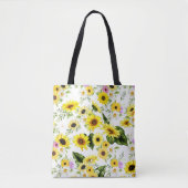 Waterverf Zonnebloem 7 Tote Bag (Voorkant)